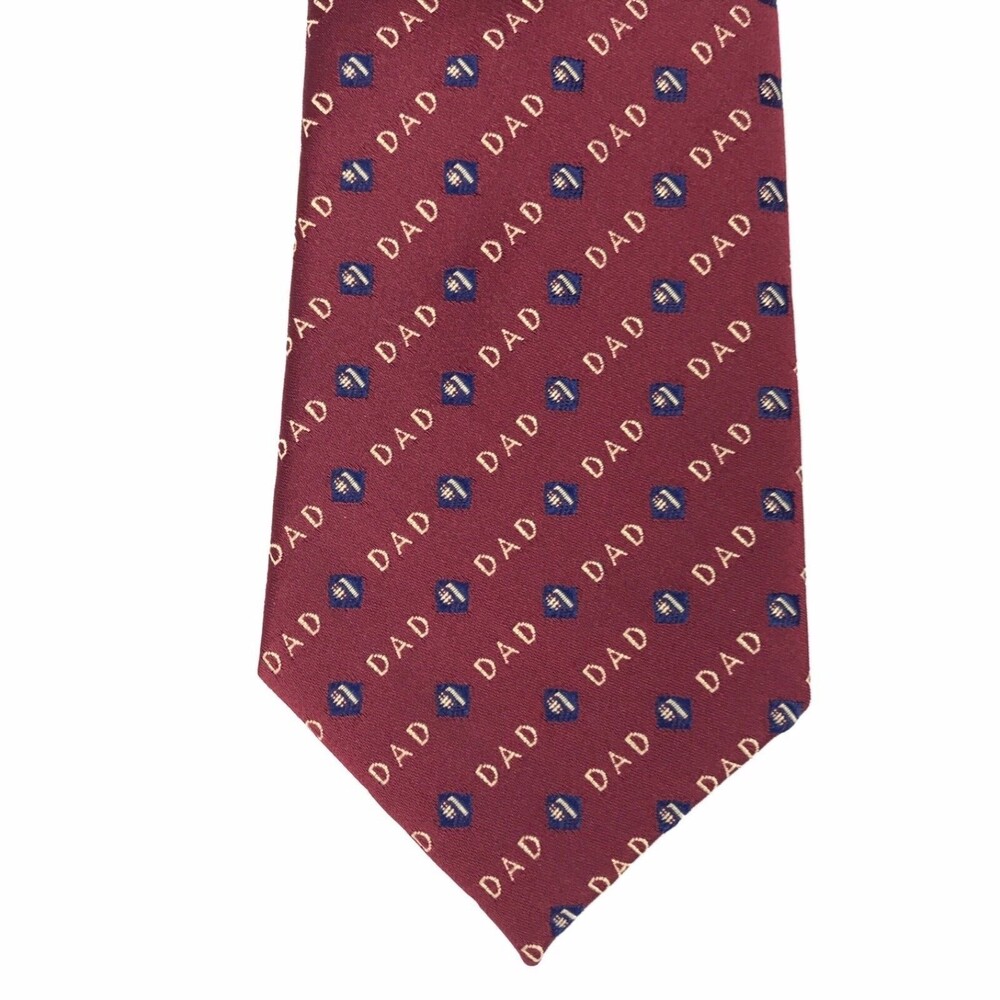 #1 Dad Father Family Father's Day Gift Red Classic Short Men's Tie Necktie 3x54" - Picture 5 of 9